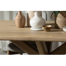 Flynn Natural Oak 240cm Star Base Dining Table Set Inc 220cm Bench & 4 Noah Chairs Flynn Natural Oak 240cm Star Base Dining Table Set Inc 220cm Bench & 4 Noah Chairs
