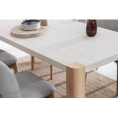 Arlo Natural Oak 190cm Travertine Ceramic Dining Table Set with 6 Spencer Chairs