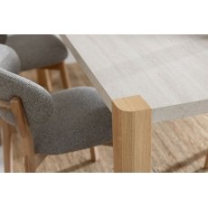 Arlo Natural Oak 190cm Travertine Ceramic Dining Table Set with 6 Leo Chairs