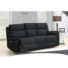 Harrow 3 Seater Sofa Electric Recliner in Black