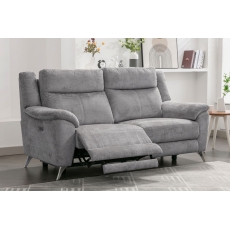 Monroe Fabric 3 Seater Recliner Sofa in Ash