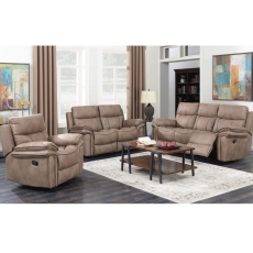 Richmond Fabric 3 Seater Recliner Sofa in Sahara