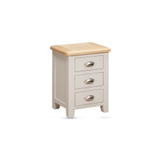Windermere Painted Oyster Grey Oak 3 Drawer Bedside Table