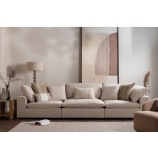 Zen Modular Natural Chenille 3 Seater Sofa