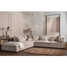 Zen Modular Natural Chenille 5 Seater Corner Sofa