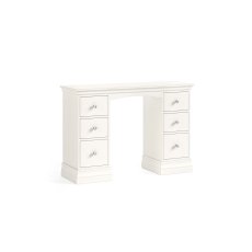 Burgundy Painted Coconut Milk Double Pedestal Dressing Table