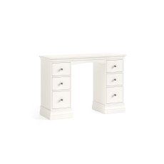 Burgundy Painted Coconut Milk Double Pedestal Dressing Table