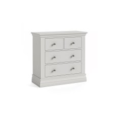 Burgundy Painted Light Grey 2 Over 2 Chest of Drawers