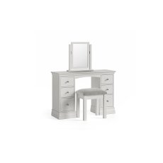 Burgundy Painted Light Grey Dressing Table Stool