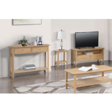Cotswold Oak TV Unit with 2 Drawers
