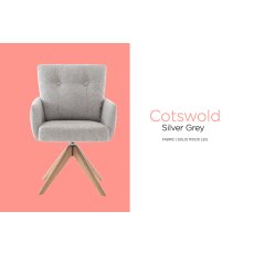 Cotswold Fabric Dining Chair in Silver Grey