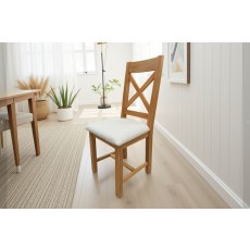Cotswold Rustic Oak Cross Back Dining Chair