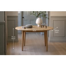 Gallery Direct Malvern Natural Oak Round Extending 100-155cm Dining Table Gallery Direct Malvern Natural Oak Round Extending 100-155cm Dining Table
