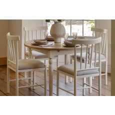 Gallery Direct Eton Painted White Round Ext 110-150cm Dining Table Gallery Direct Eton Painted White Round Ext 110-150cm Dining Table
