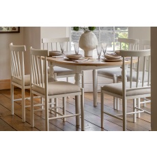 Gallery Direct Eton Painted White Round Ext 110-150cm Dining Table Gallery Direct Eton Painted White Round Ext 110-150cm Dining Table