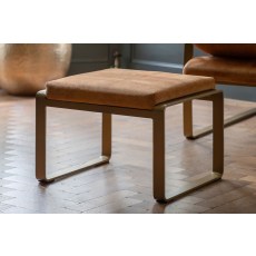 Gallery Direct Fabien Footstool in Ochre Soft Fabric Gallery Direct Fabien Footstool in Ochre Soft Fabric