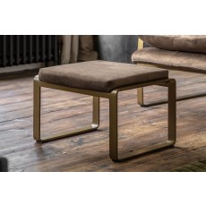Gallery Direct Fabien Footstool in Mineral Soft Fabric Gallery Direct Fabien Footstool in Mineral Soft Fabric