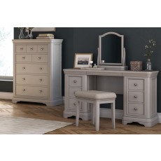 Mabel Wooden Dressing Table Stool in Painted Taupe Finish Mabel Wooden Dressing Table Stool in Painted Taupe Finish
