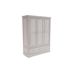 Mabel Wooden 3 Door Wardrobe in Painted Taupe Finish Mabel Wooden 3 Door Wardrobe in Painted Taupe Finish