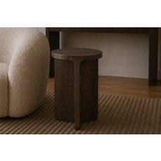 California Dark Oak Round Side Table California Dark Oak Round Side Table