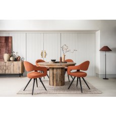 Nixon Reclaimed Wood 135-185cm Round Extending Dining Table
