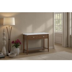 Florence Walnut Stained Oak 100cm Console Table with Marble Top