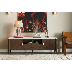 Florence Walnut Stained Oak 150cm Large TV Unit with Marble Top