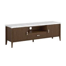 Florence Walnut Stained Oak 150cm Large TV Unit with Marble Top