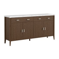 Florence Walnut Stained Oak Large 160cm Sideboard with Marble Top
