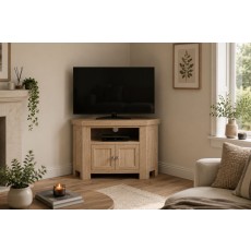 Normandy White Wash Corner TV Unit Normandy White Wash Corner TV Unit