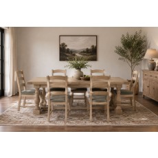 Normandy White Wash Large Ext 200-245cm Trestle Dining Table Normandy White Wash Large Ext 200-245cm Trestle Dining Table