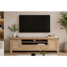 Normandy White Wash 218cm Large TV Media Unit Normandy White Wash 218cm Large TV Media Unit
