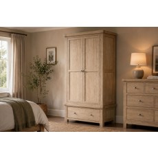 Normandy White Wash Gents Double Wardrobe