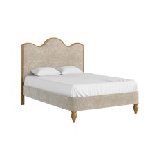 Verona Oak Oatmeal Upholstered Bed Frame Verona Oak Oatmeal Upholstered Bed Frame