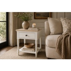 Provence Painted Off-White Oak Lamp Table