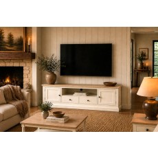 Provence Painted Off-White Oak Extra Large 180cm TV Unit