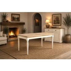 Provence Painted Off-White Oak Large Ext 180-230cm Dining Table