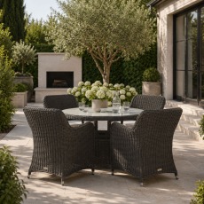 Gallery Direct Ascot Outdoor Round Dining Set & 4 Chairs Gallery Direct Ascot Outdoor Round Dining Set & 4 Chairs