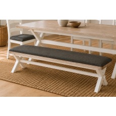Windsor Country Oak Painted Cross-Leg Dining Bench