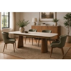 Lusso Ash 180-260cm Extending Dining Table with Sintered Stone Top