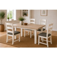 Windsor Country Oak Painted Small 140-185cm Ext Dining Table Set