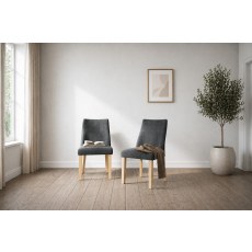 Luna Fabric Dining Chair in Charcoal (Pair)