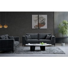 Lenox 3 Seater Sofa in Steel Grey Velvet