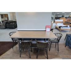 Ex-Display Newquay - Gallery Direct Craft Dining Table Smoked & 4 Chairs Mocha Ex-Display Newquay - Gallery Direct Craft Dining Table Smoked & 4 Chairs Mocha