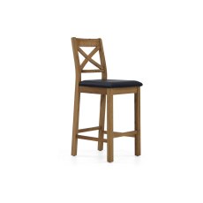 Salisbury Waxed Premium Oak Bar Stool with Seat Pad (Pair) Salisbury Waxed Premium Oak Bar Stool with Seat Pad (Pair)