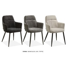 Donna Fabric Dining Chair in Miami Ash (Pair) Donna Fabric Dining Chair in Miami Ash (Pair)