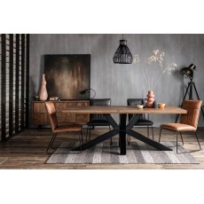 Soho Solid Oak 200cm Holburn Star Base Dining Table & 6 Cooper Dining Chairs