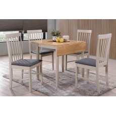 Alaska Painted Compact Square Drop Leaf Dining Table Set & 4 Chairs