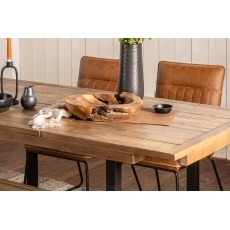 Nixon Reclaimed Wood 140-180cm Extending Dining Table Set with 140cm Bench & 2 Dining Chairs