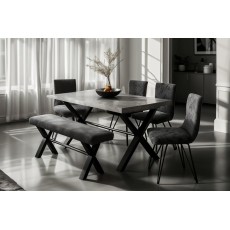 Forge Stone Effect 150 Dining Set Table, Bench and 2 Chairs Forge Stone Effect 150 Dining Set Table, Bench and 2 Chairs